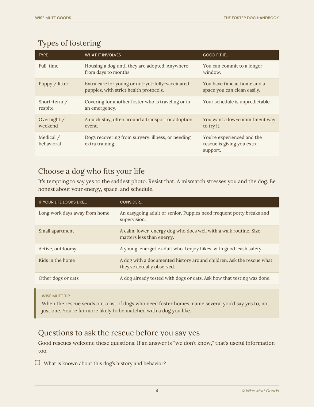 The Foster Dog Handbook: Digital Guide & Printable Toolkit