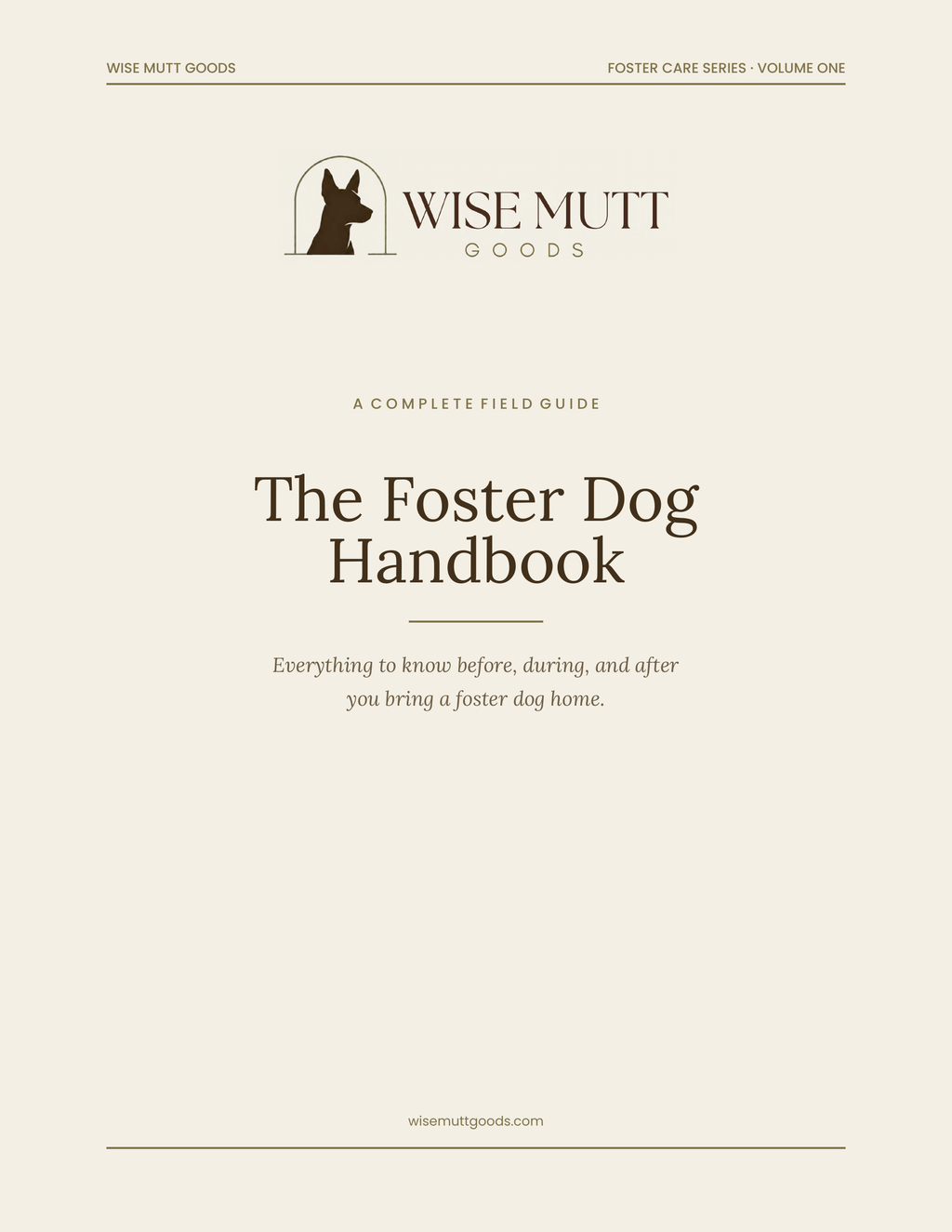 The Foster Dog Handbook: Digital Guide & Printable Toolkit